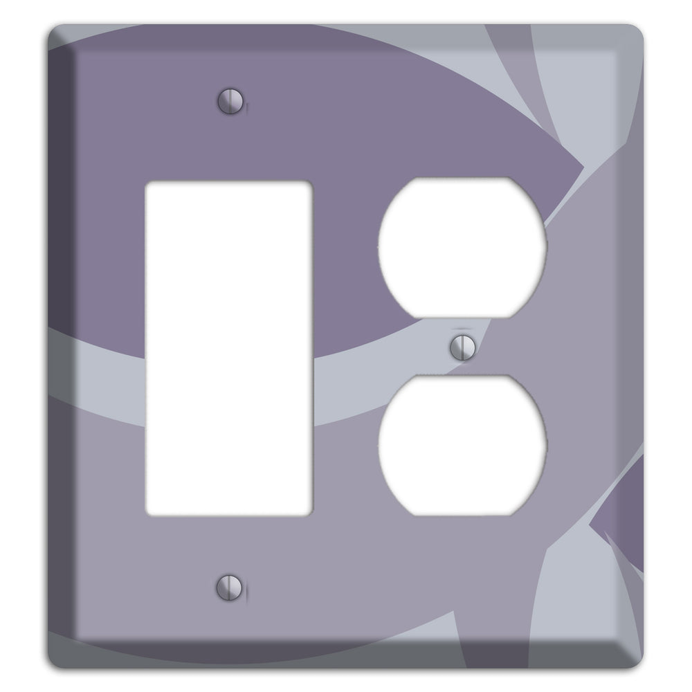 Grey and Lavender Abstract Rocker / Duplex Wallplate