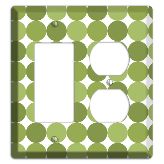 Multi Olive Tiled Dots Rocker / Duplex Wallplate