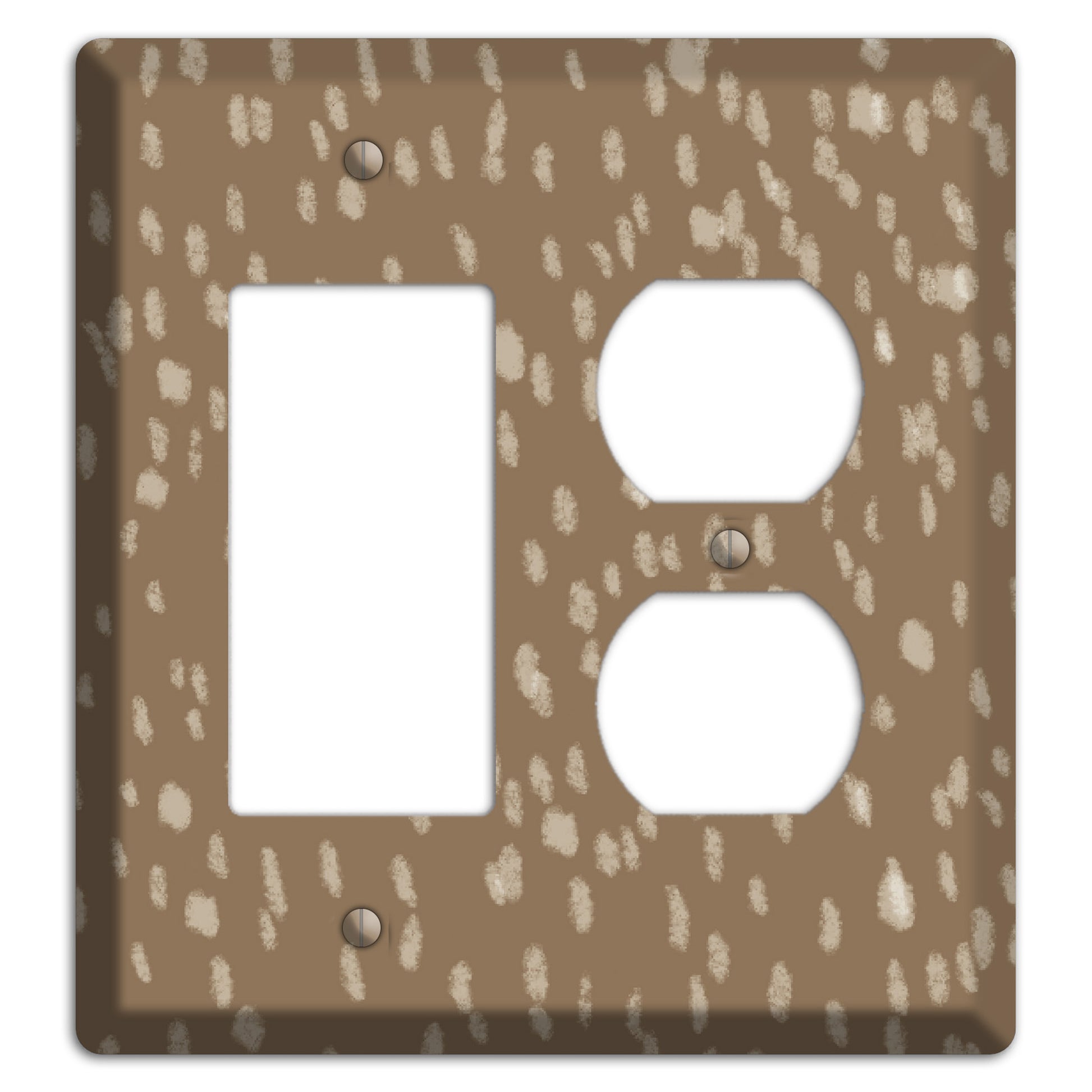 Brown and White Speckle Rocker / Duplex Wallplate