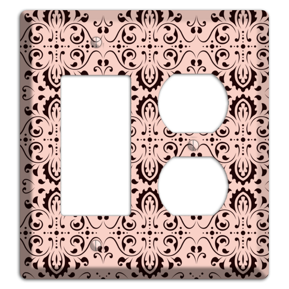 Coral Tapestry Cartouche Rocker / Duplex Wallplate