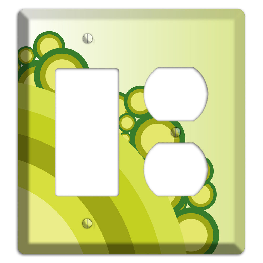 Green Rainbow Dots Rocker / Duplex Wallplate