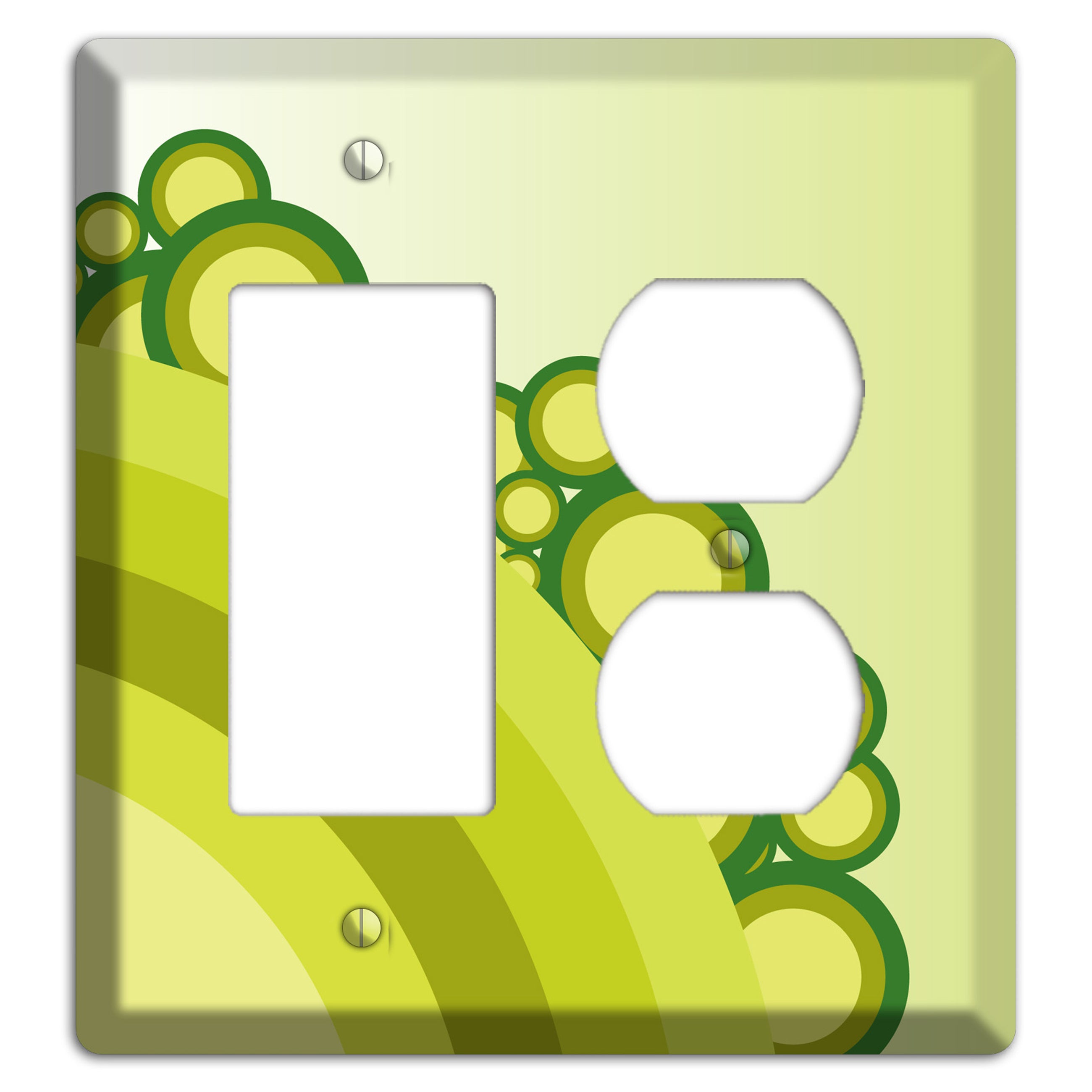 Green Rainbow Dots Rocker / Duplex Wallplate