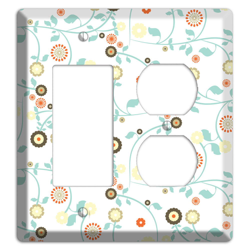 Cute Flowers Rocker / Duplex Wallplate