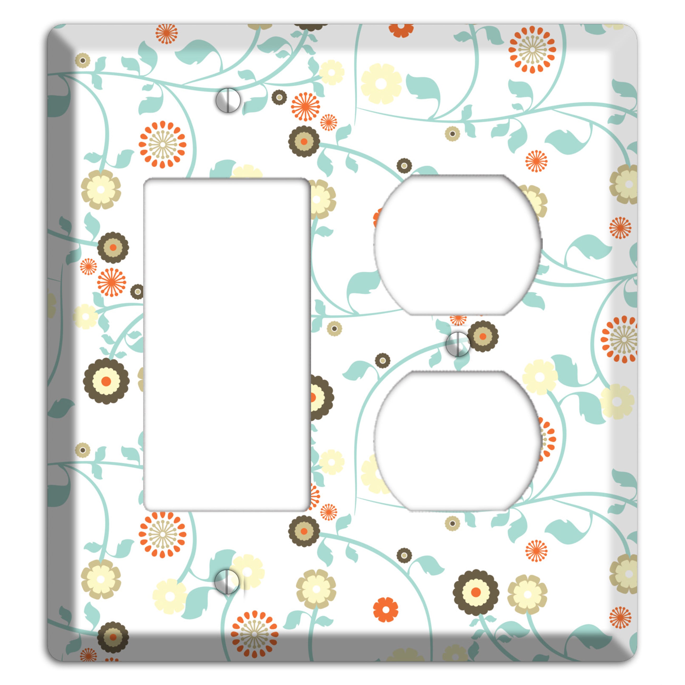Cute Flowers Rocker / Duplex Wallplate