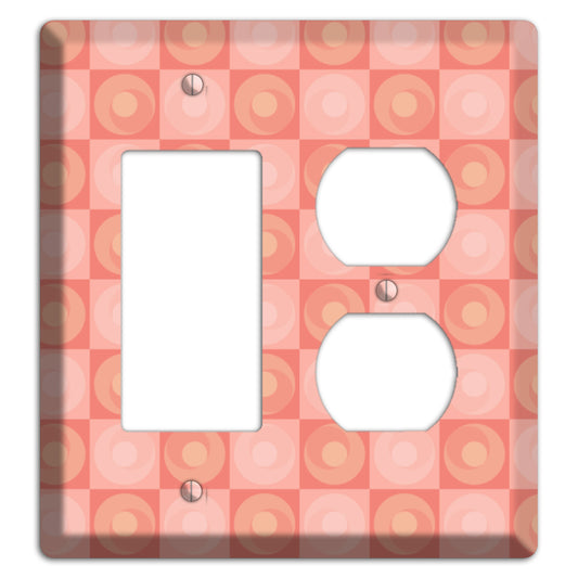 Pink Tiled Circles Rocker / Duplex Wallplate