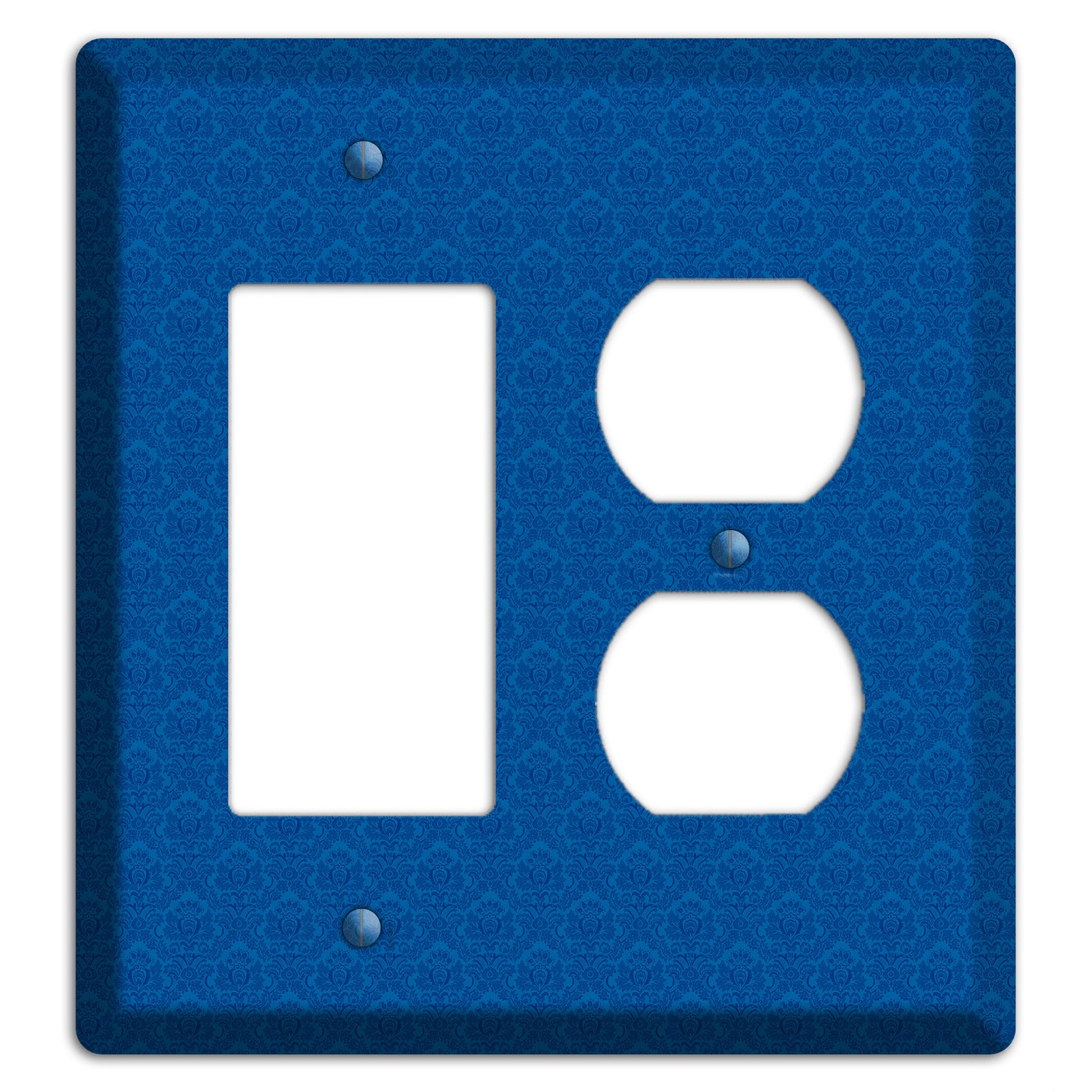 Blue Cartouche Rocker / Duplex Wallplate