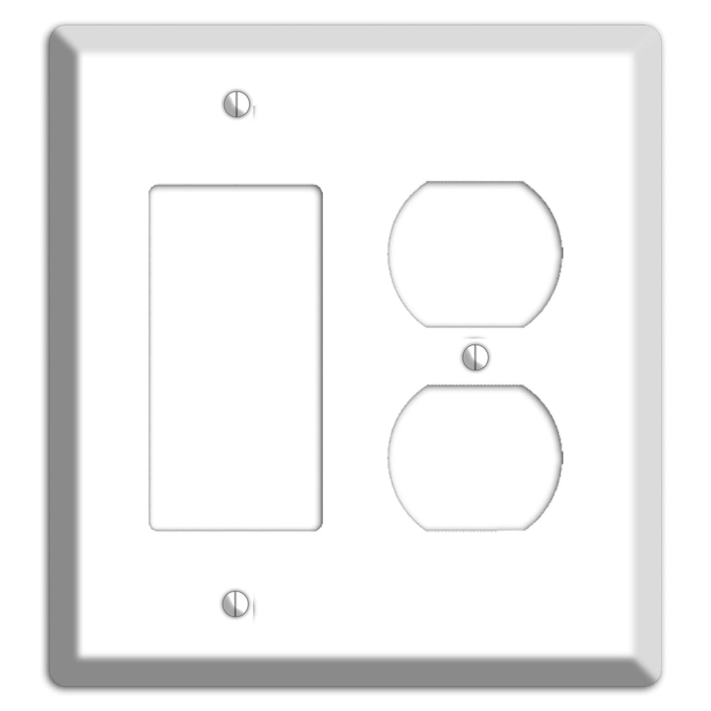 White Metal Rocker / Duplex Wallplate