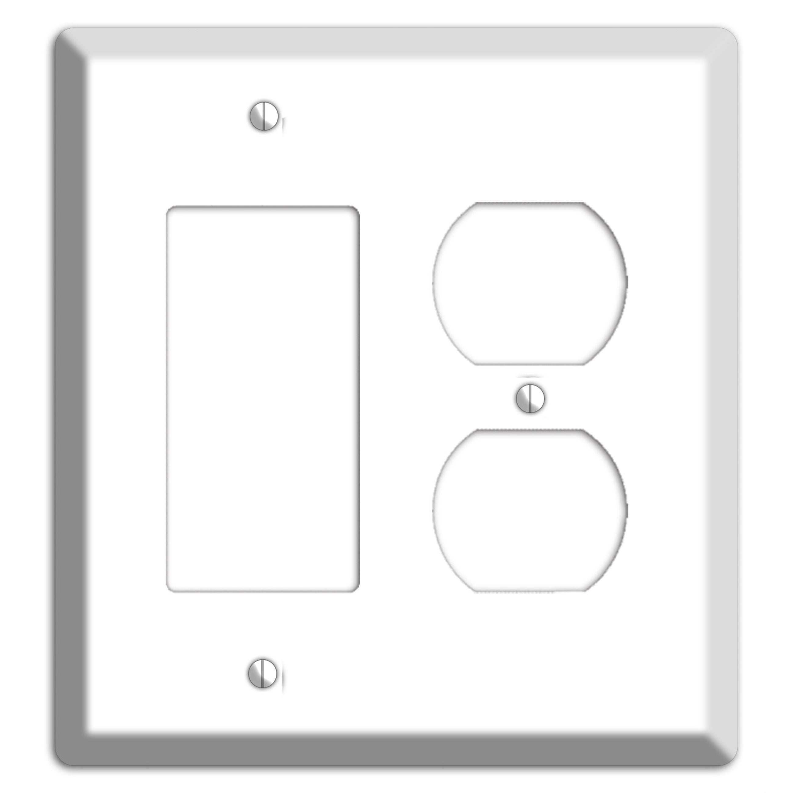White Metal Rocker / Duplex Wallplate