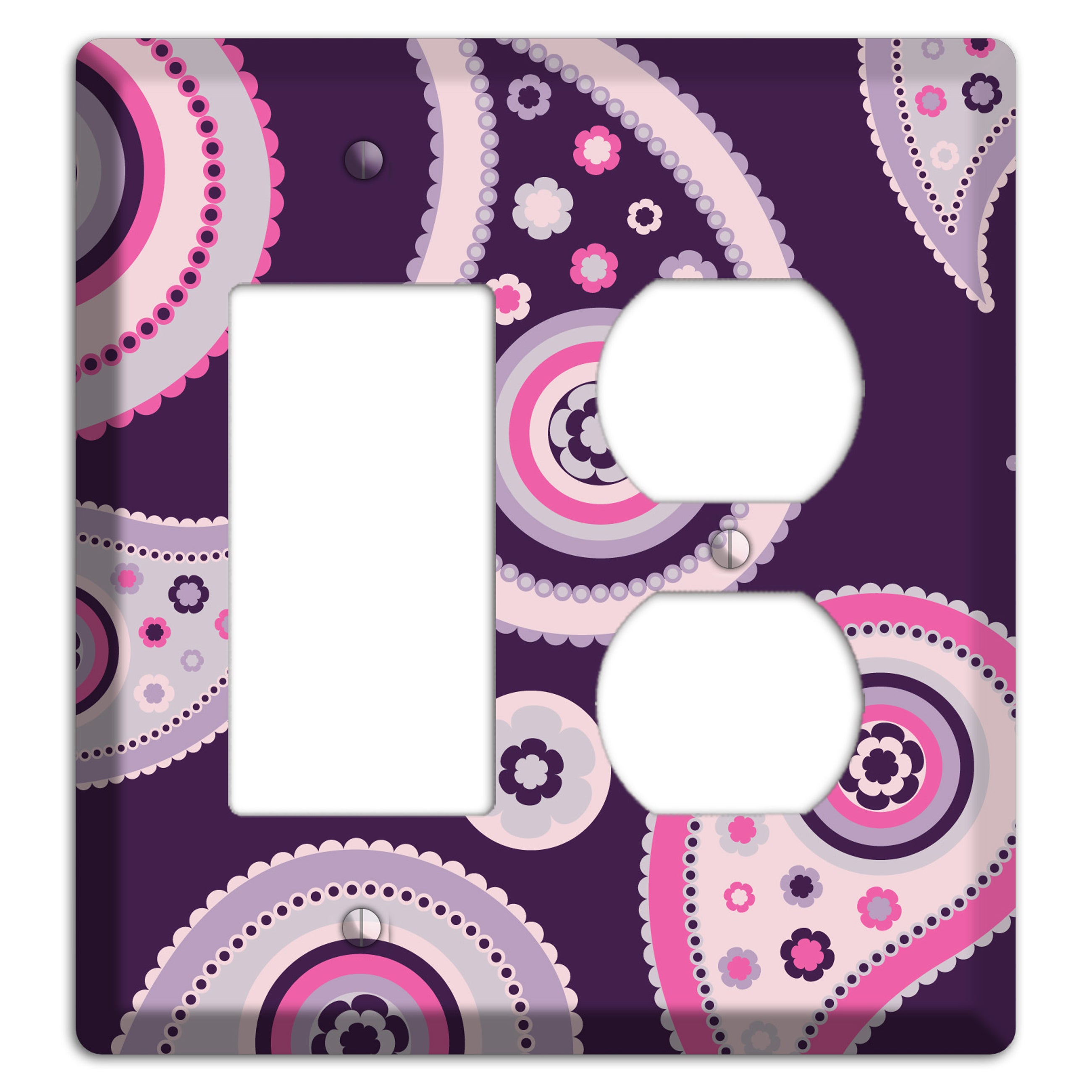 Purple Paisley Rocker / Duplex Wallplate