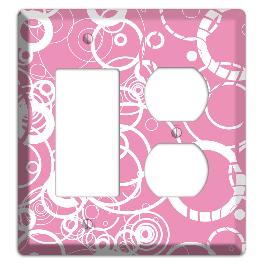 Light Pink Circles Rocker / Duplex Wallplate