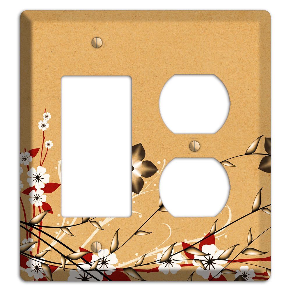 Delicate Red Flowers 2 Rocker / Duplex Wallplate