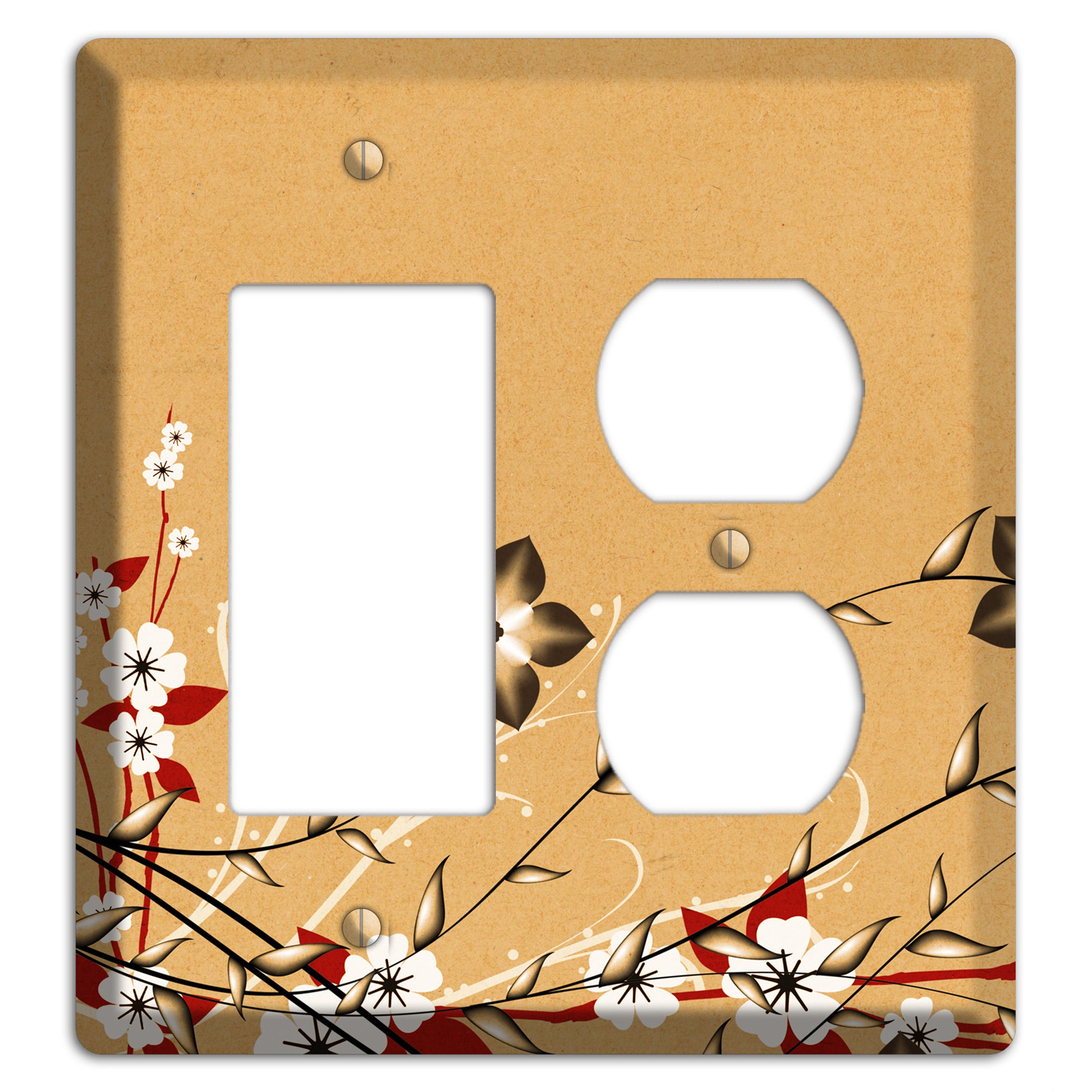 Delicate Red Flowers 2 Rocker / Duplex Wallplate