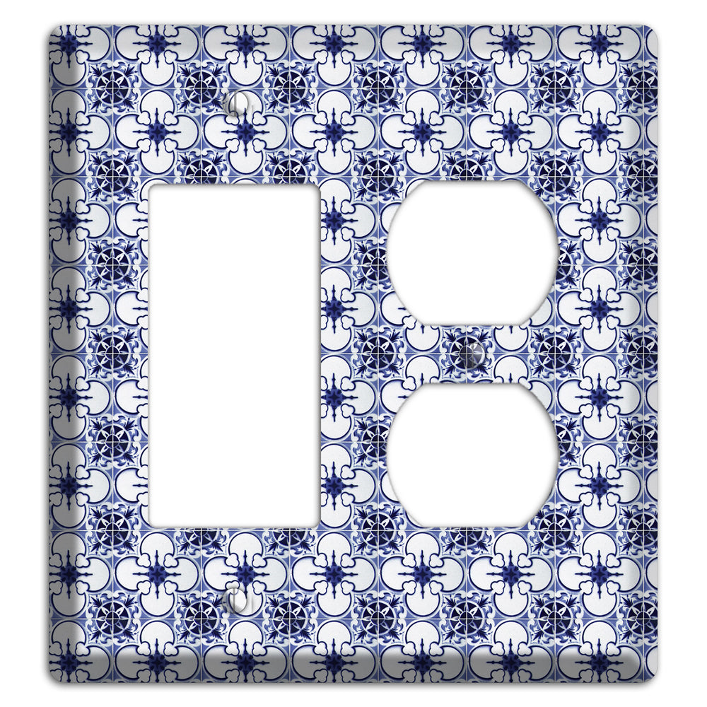 Tavira Tiles 9 Rocker / Duplex Wallplate