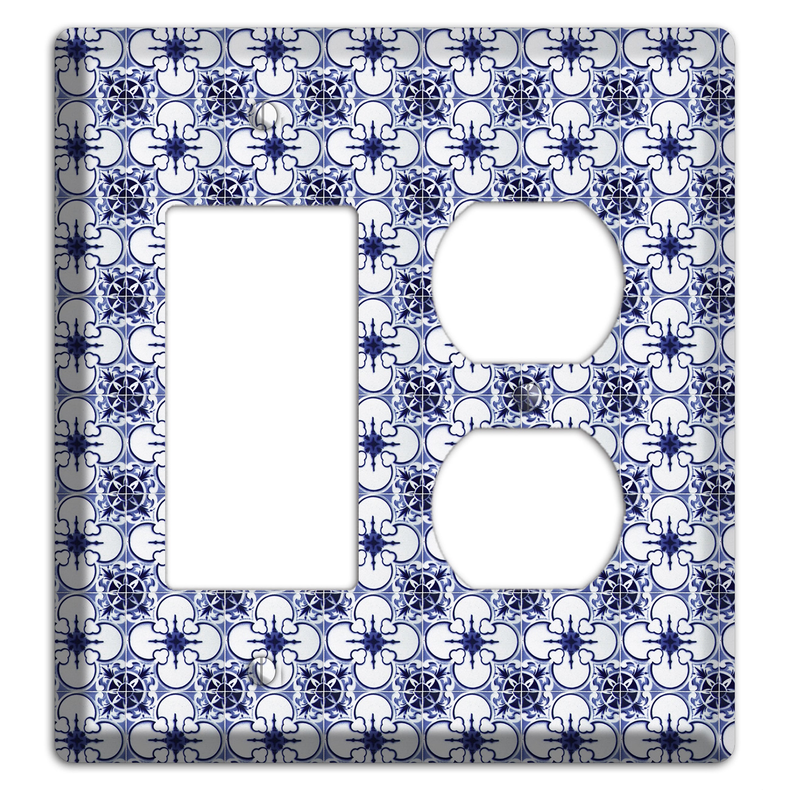 Tavira Tiles 9 Rocker / Duplex Wallplate