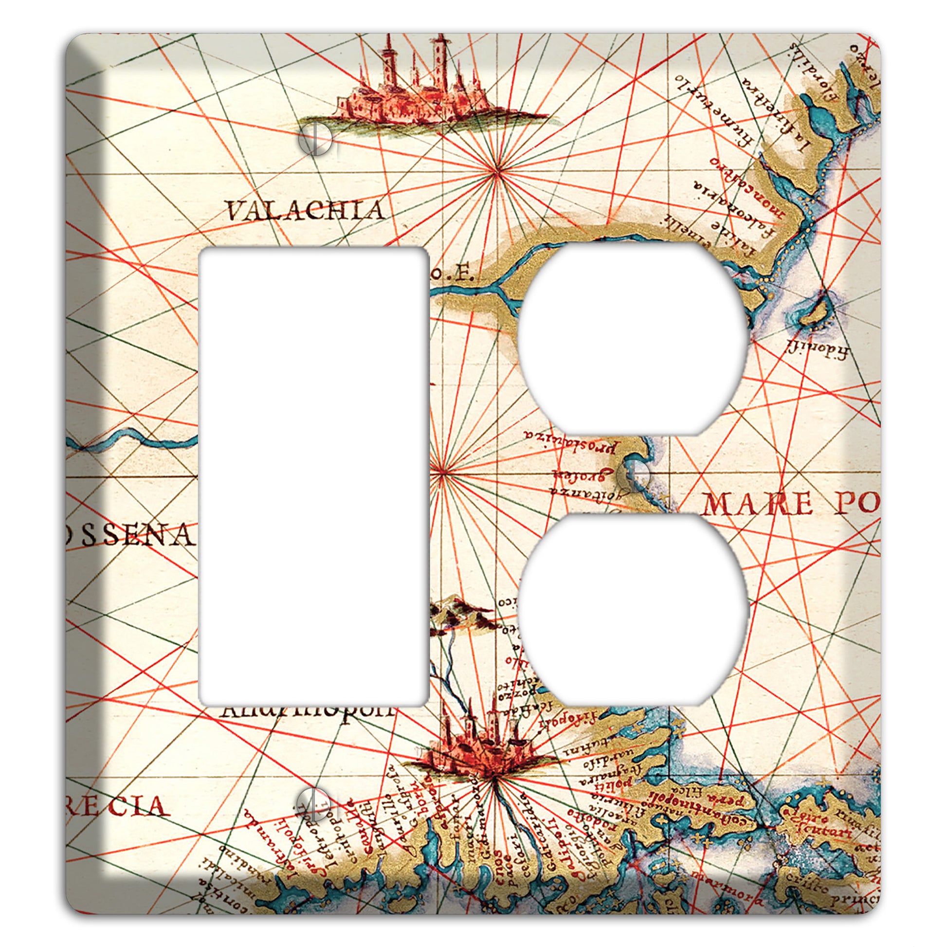 Map of Bulgaria Rocker / Duplex Wallplate