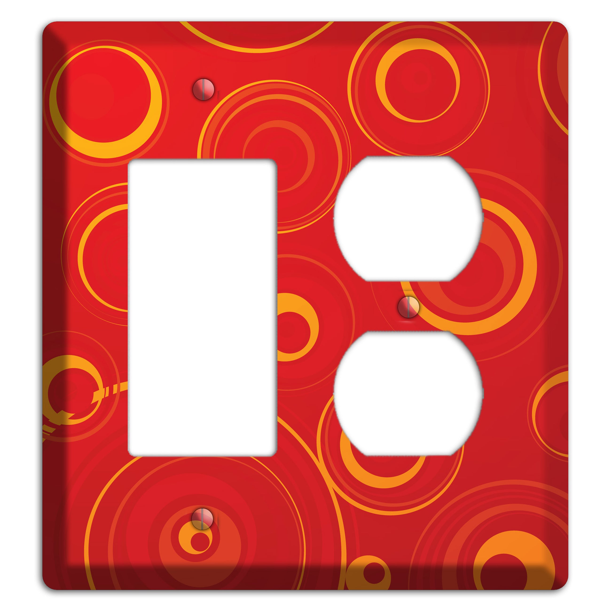 Red Circles Rocker / Duplex Wallplate