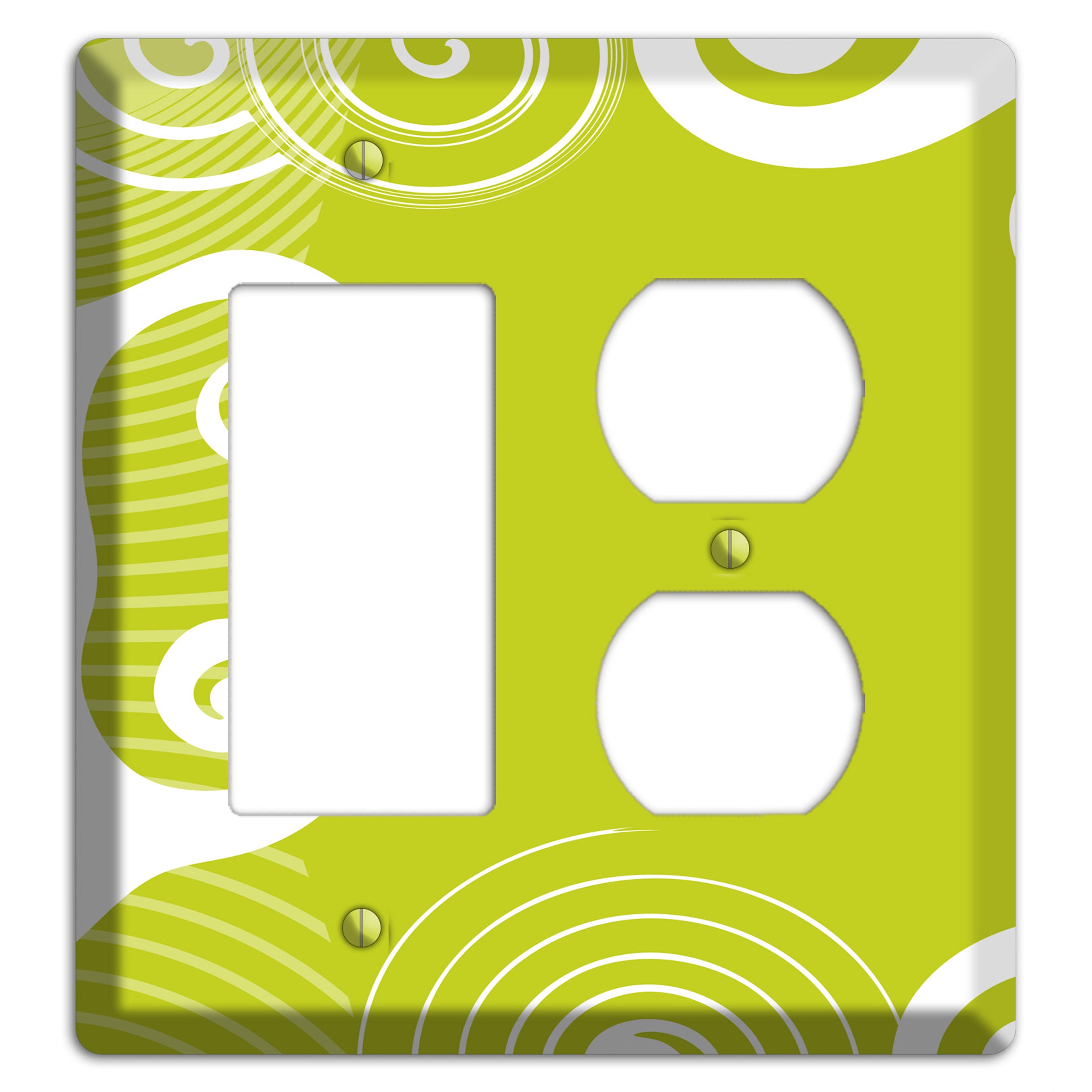 Abstract Green Rocker / Duplex Wallplate