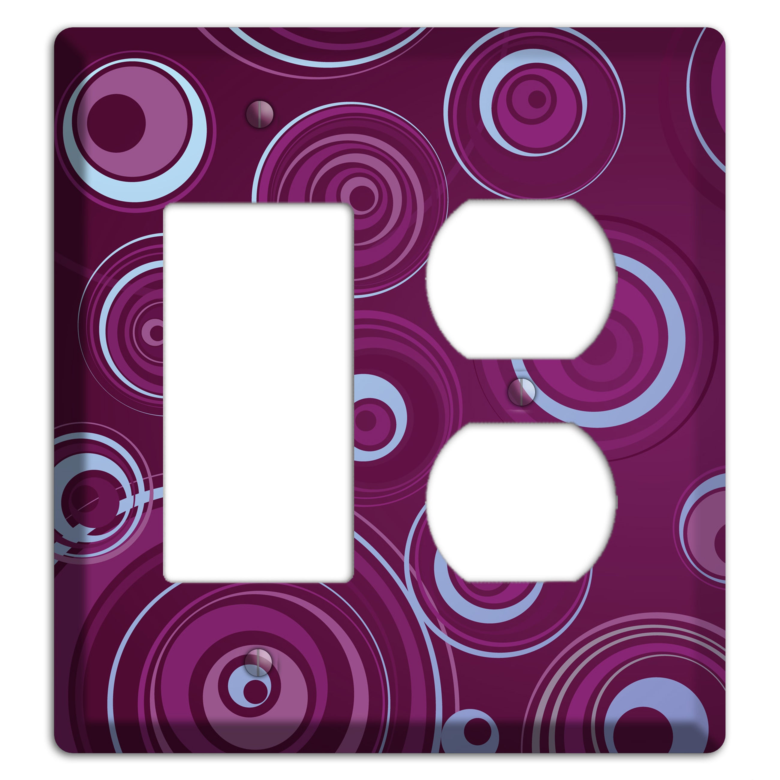 Purple Circles 3 Rocker / Duplex Wallplate