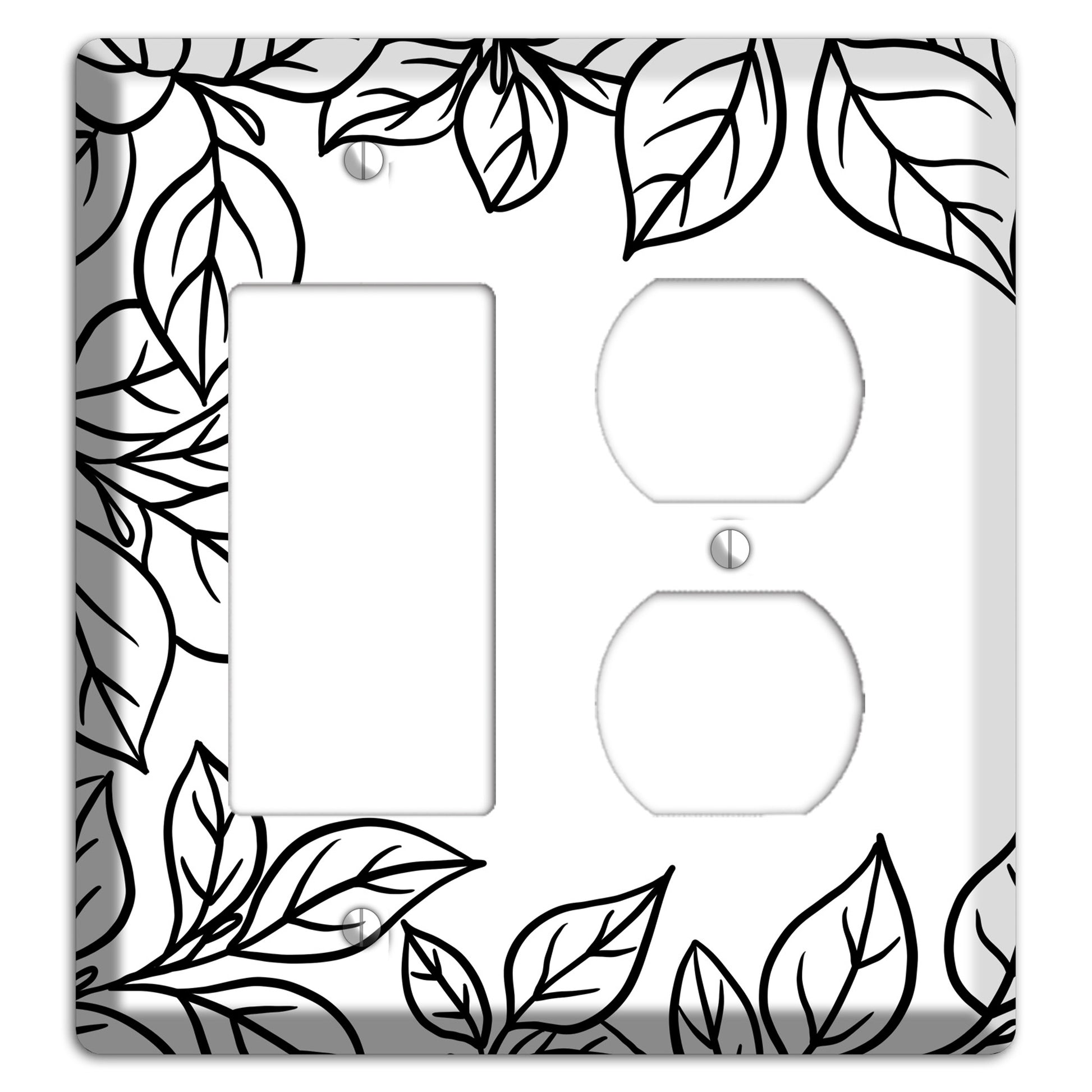 Hand-Drawn Leaves 7 Rocker / Duplex Wallplate