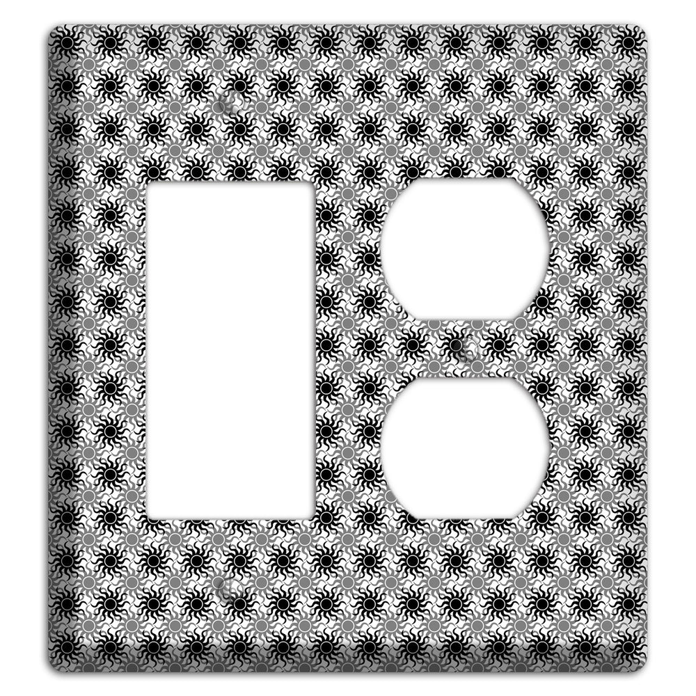 Black and Grey Sun Contour Rocker / Duplex Wallplate