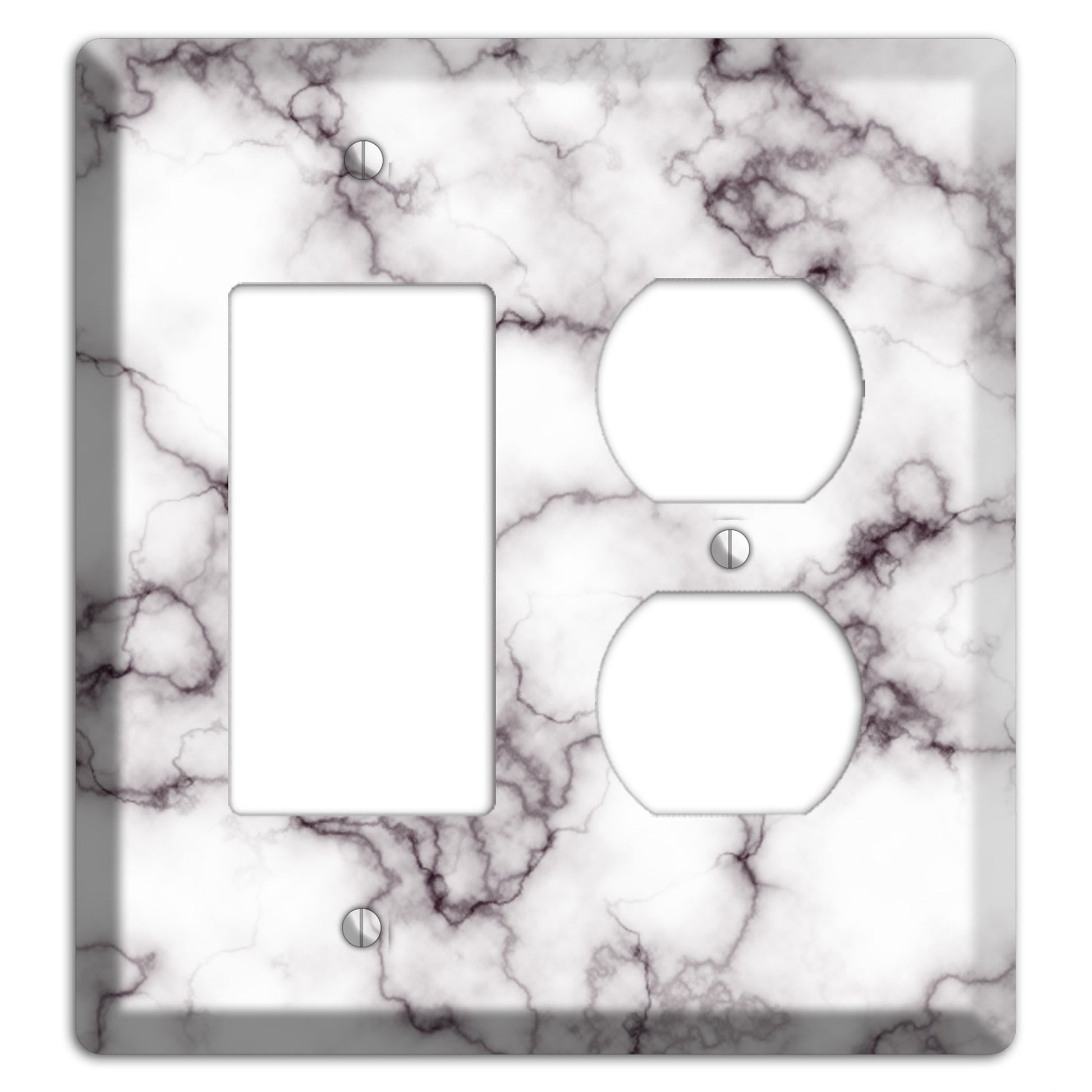 Black Stained Marble Rocker / Duplex Wallplate