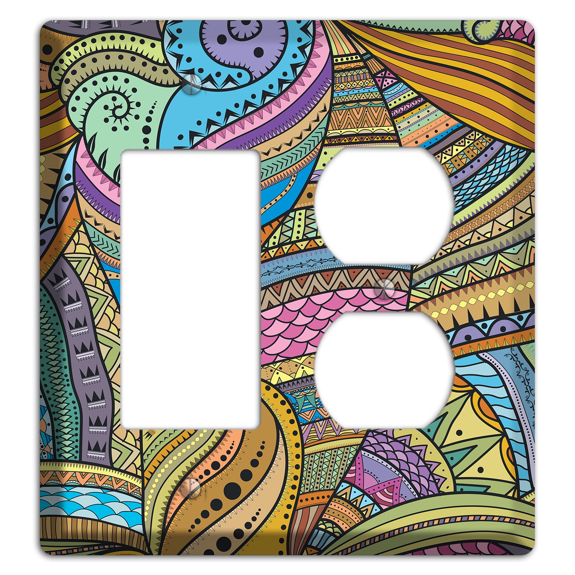 Retro Flourish 6 Rocker / Duplex Wallplate