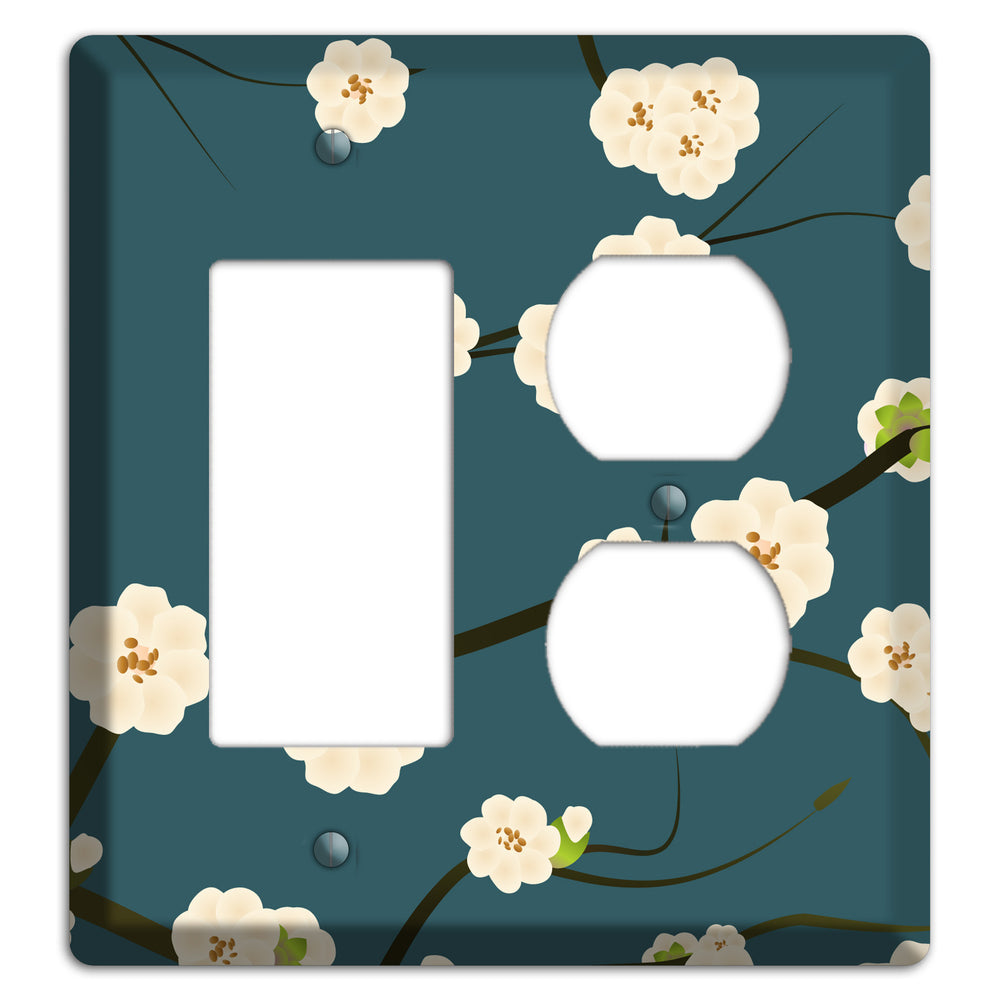 Blue Cherry Blossoms Rocker / Duplex Wallplate
