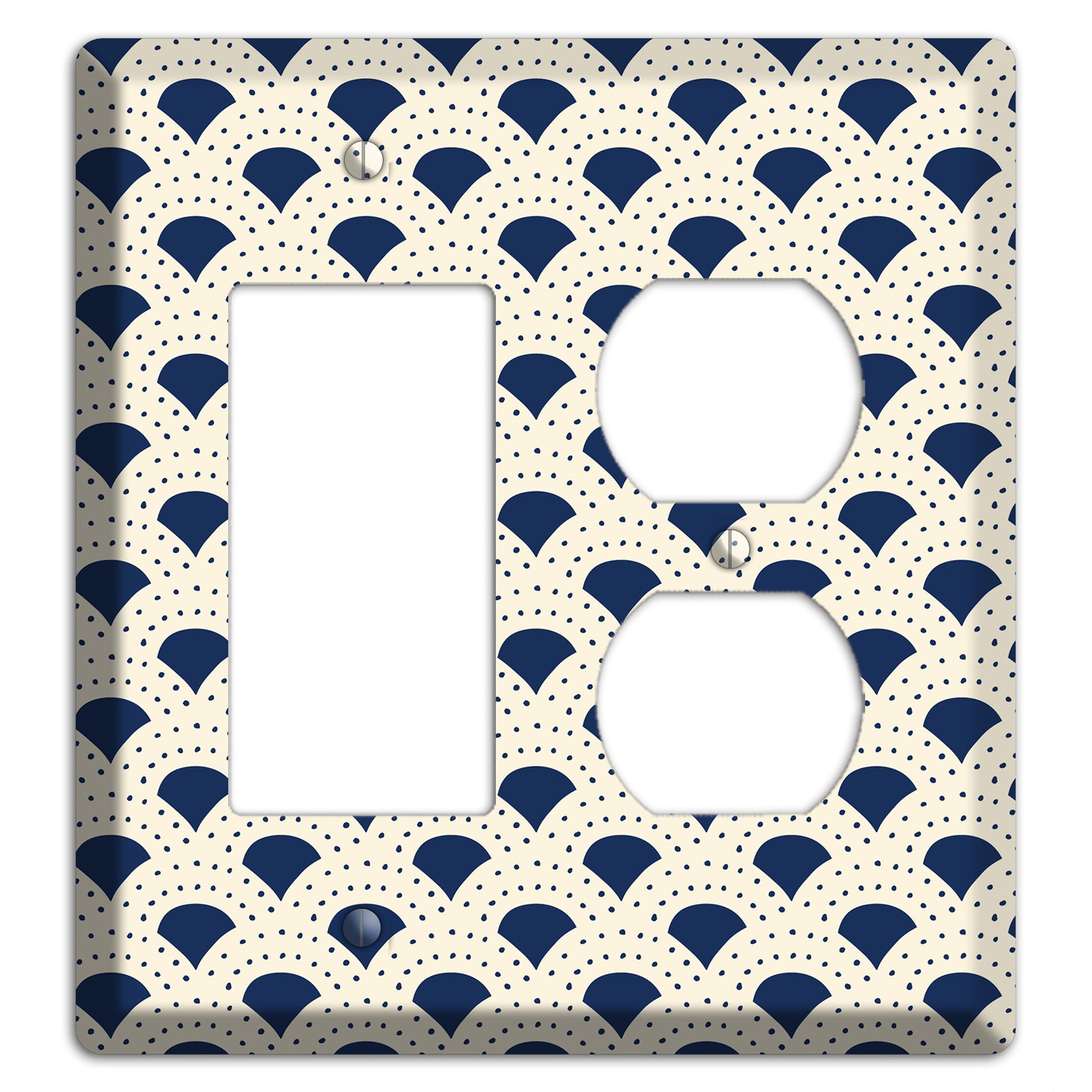 Navy Confetti Fan Rocker / Duplex Wallplate