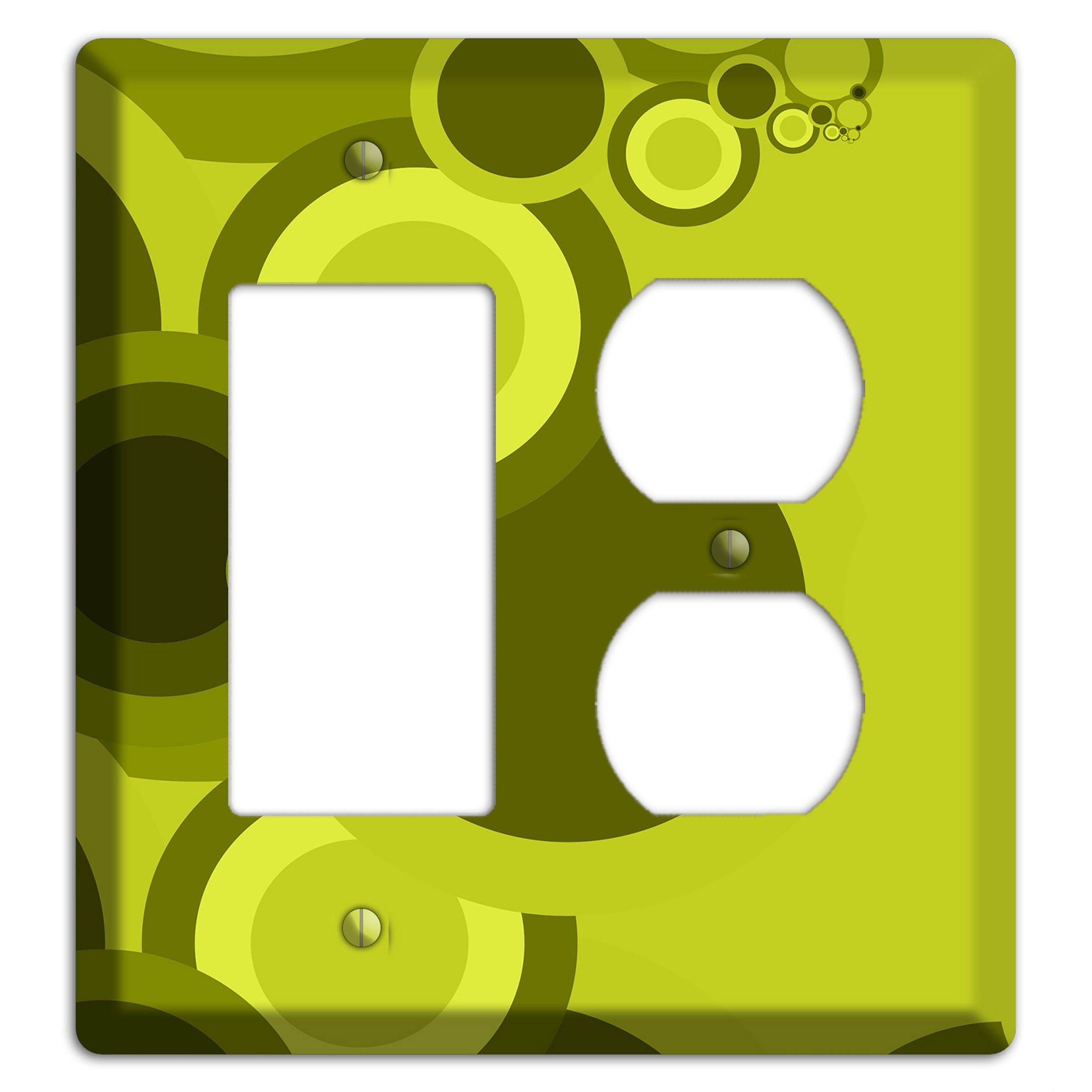 Green Circles Rocker / Duplex Wallplate