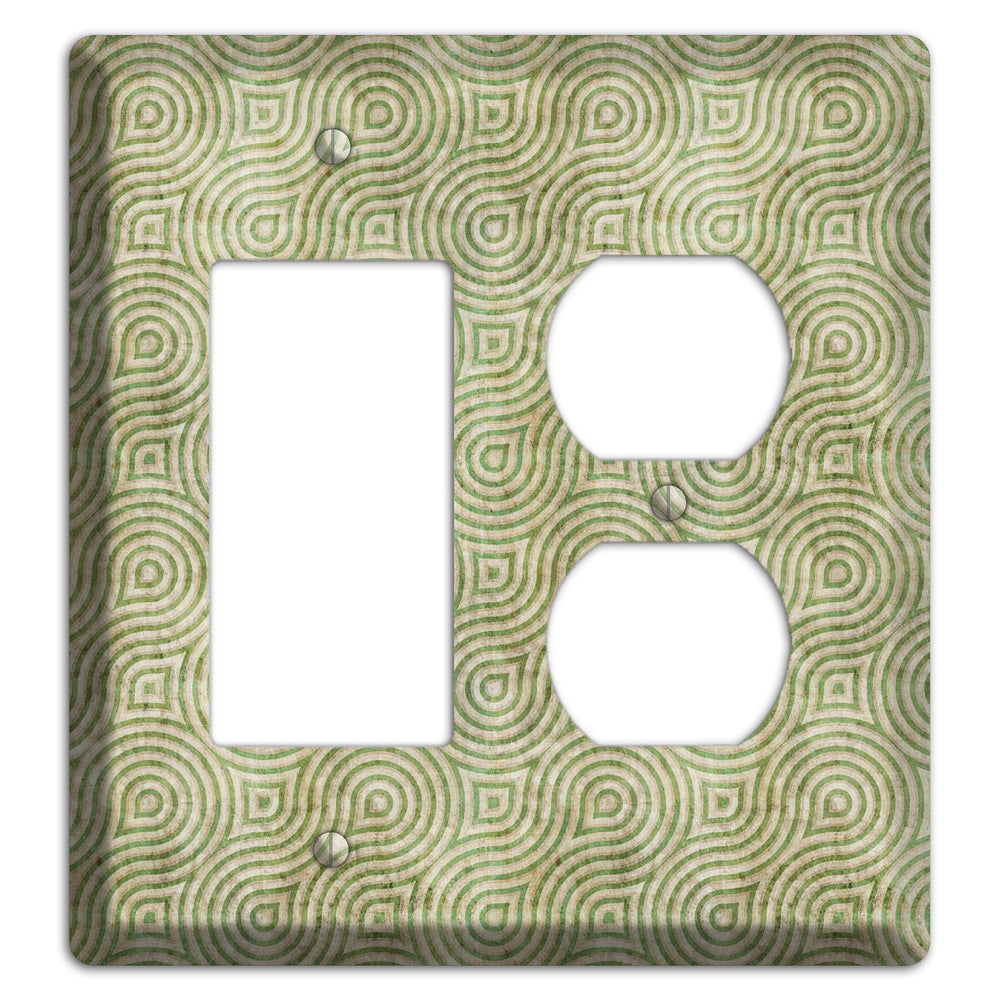 Light Green Swirl Rocker / Duplex Wallplate