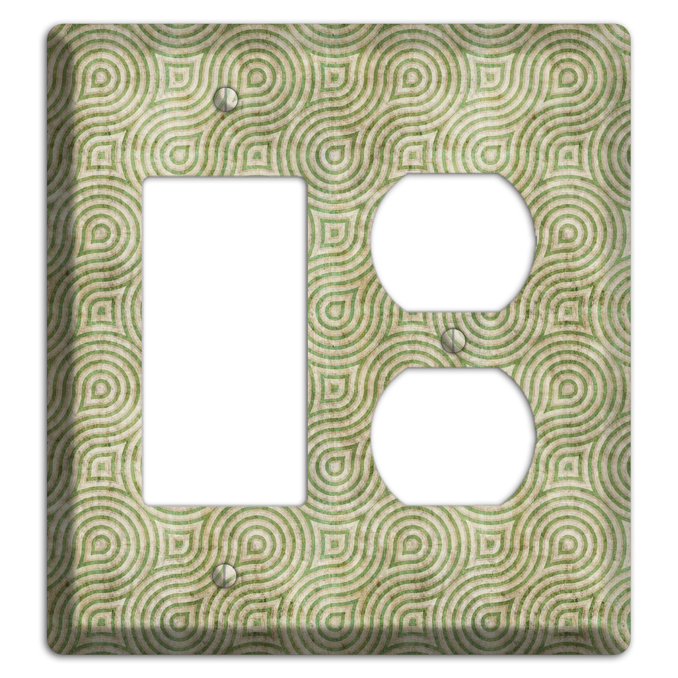 Light Green Swirl Rocker / Duplex Wallplate