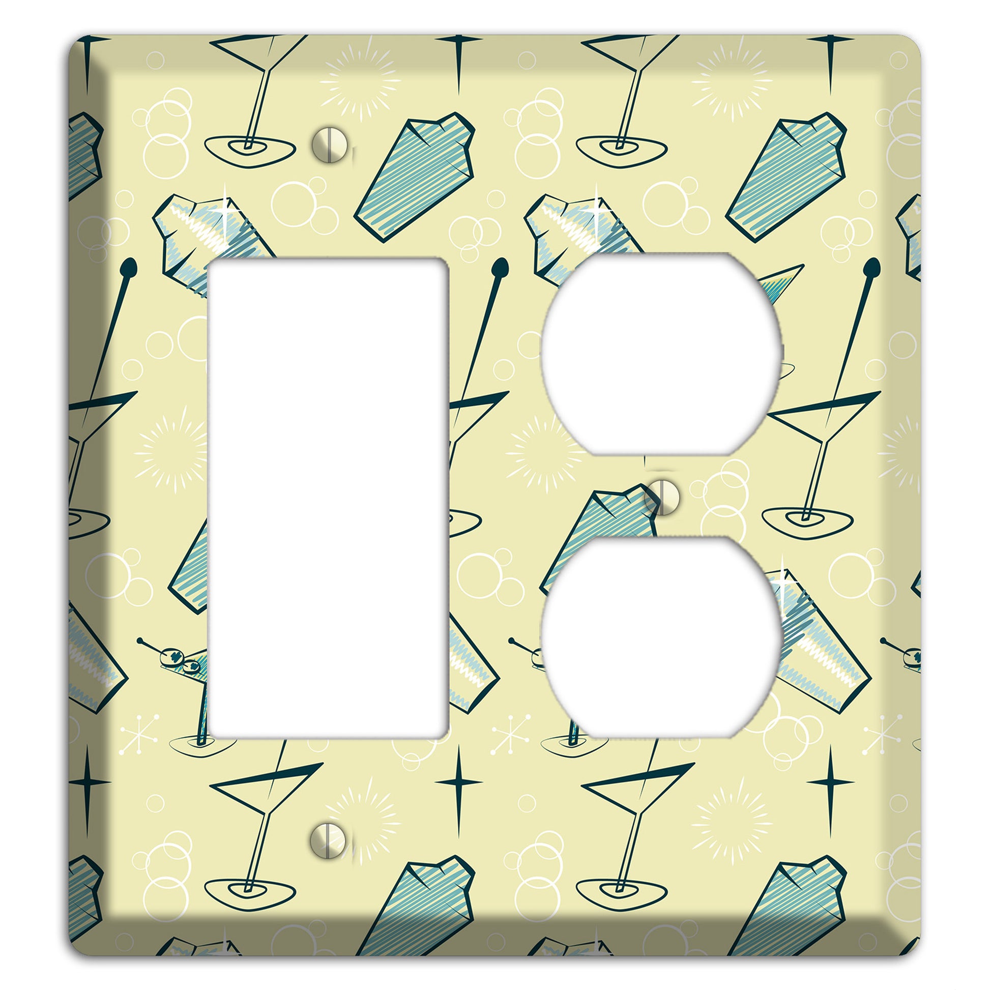 Retro Cocktails Lime Rocker / Duplex Wallplate