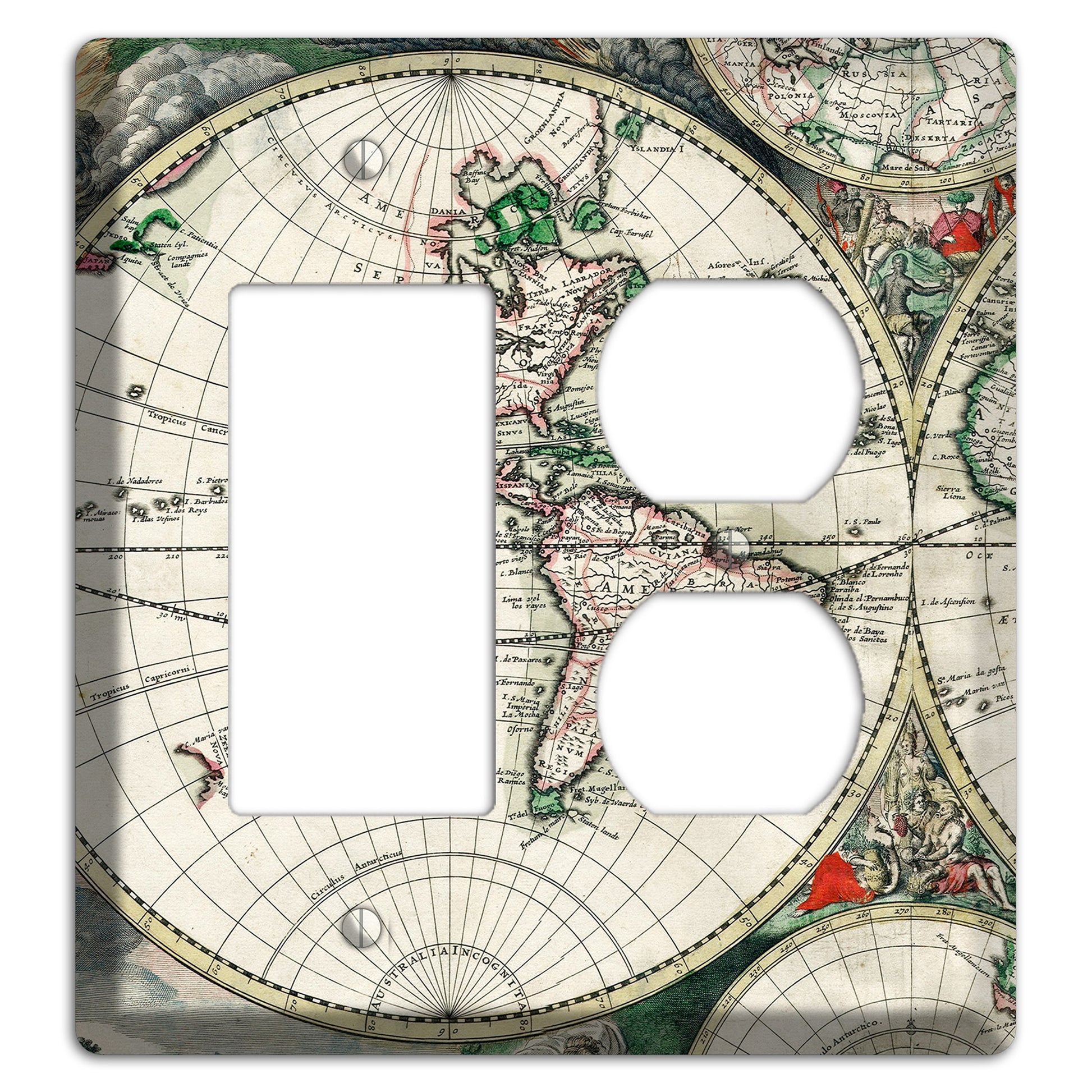 Global Map Rocker / Duplex Wallplate