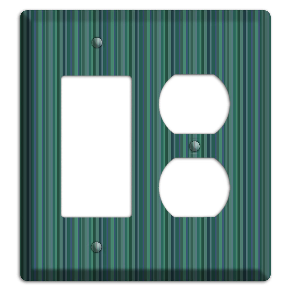 Multi Jade Vertical Stripes Rocker / Duplex Wallplate