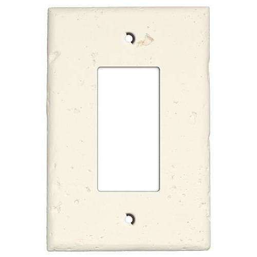White Stone Single Rocker Cover Plate