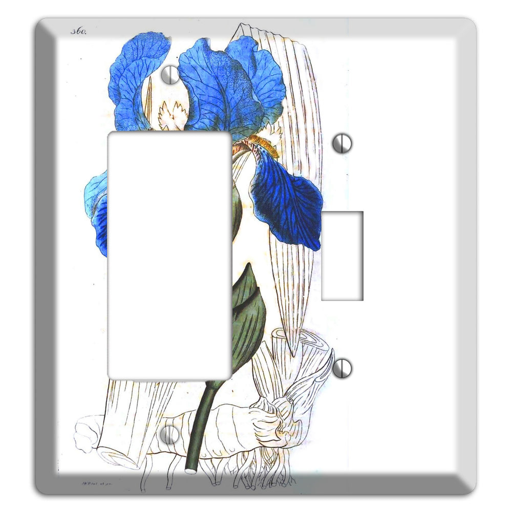 Blue Iris Rocker / Toggle Wallplate
