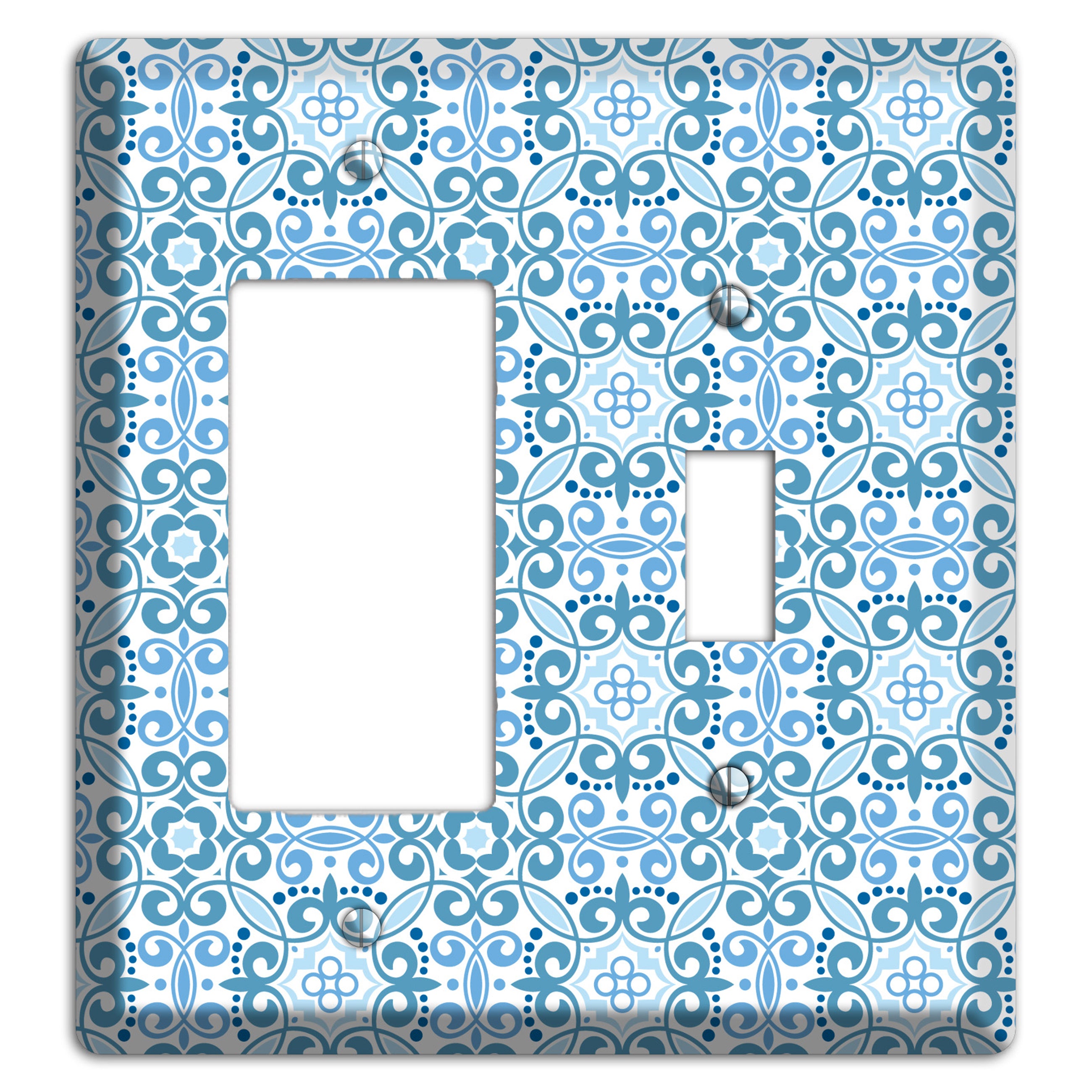 Multi Blue Foulard Rocker / Toggle Wallplate