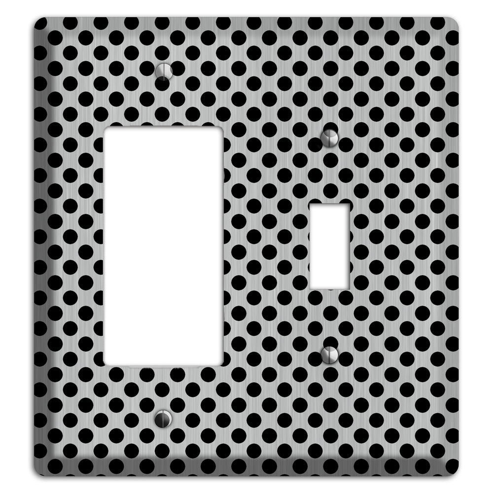 Packed Small Polka Dots Stainless Steel Rocker / Toggle Wallplate