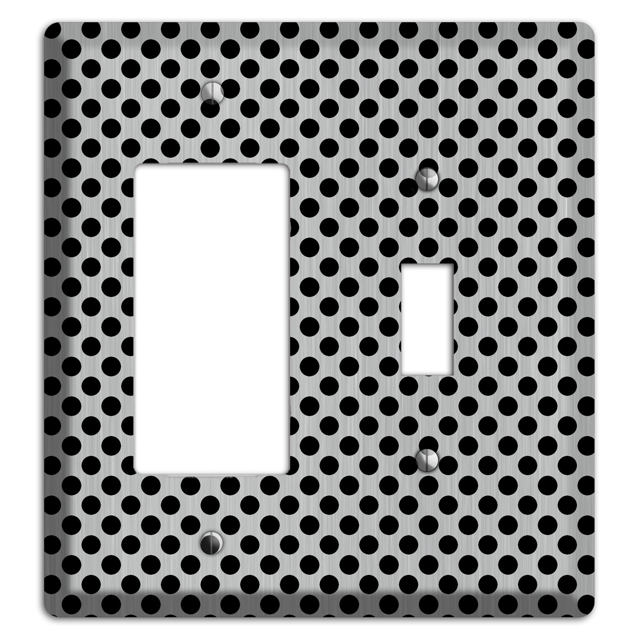 Packed Small Polka Dots Stainless Rocker / Toggle Wallplate