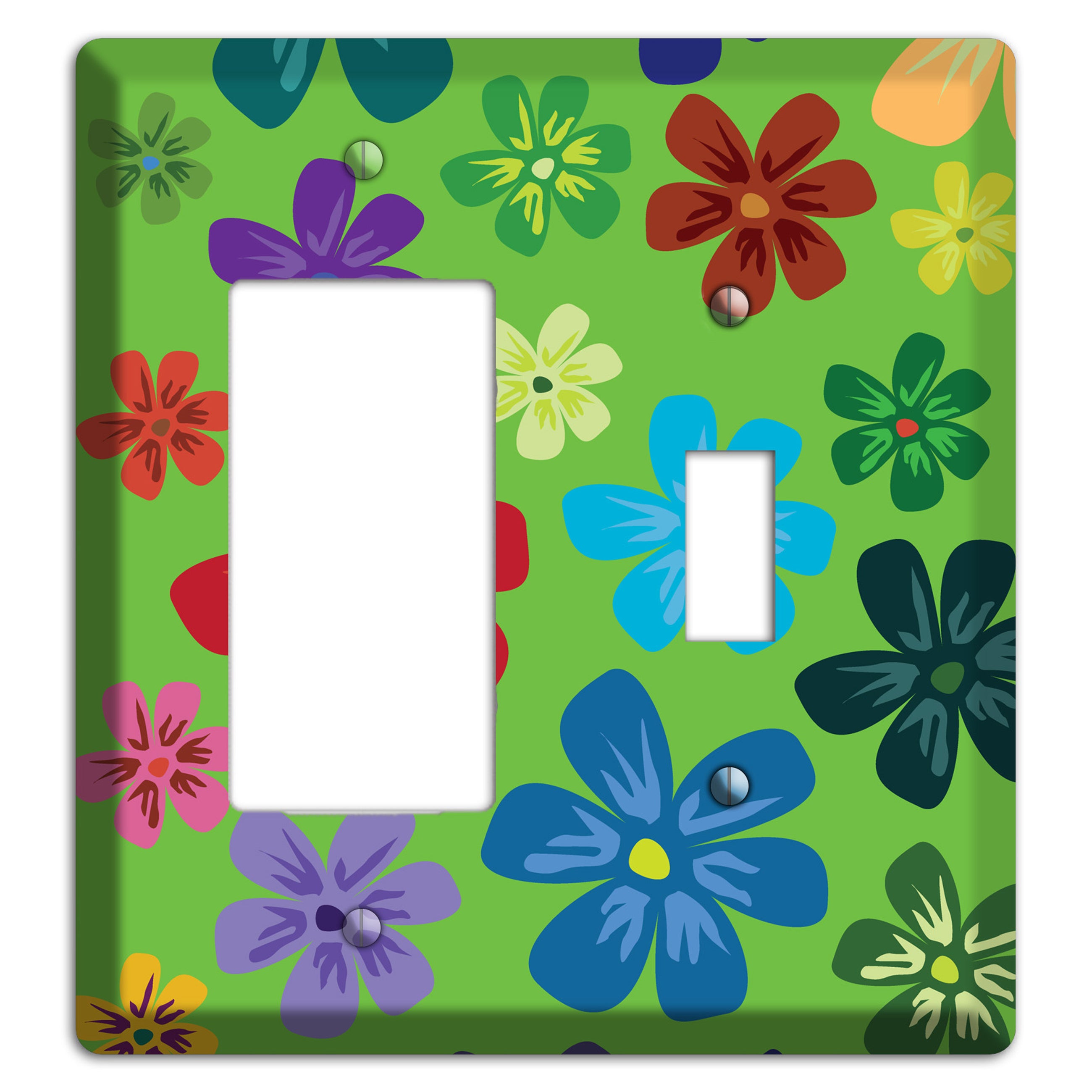 Orange Flowers Rocker / Toggle Wallplate