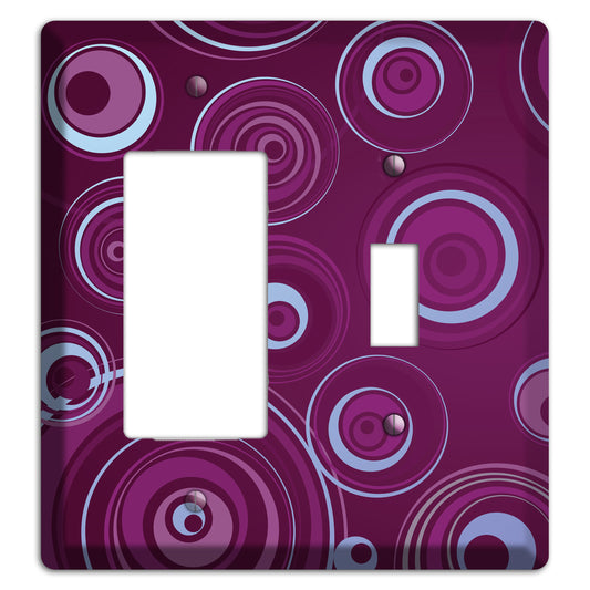 Purple Circles 3 Rocker / Toggle Wallplate
