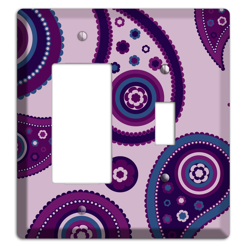 Light Purple Pailsey Rocker / Toggle Wallplate