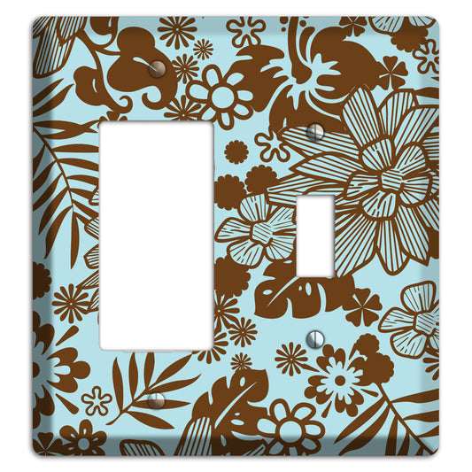 Blue and Brown Tropical Rocker / Toggle Wallplate