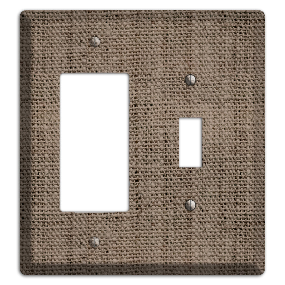 Coffee Burlap Rocker / Toggle Wallplate