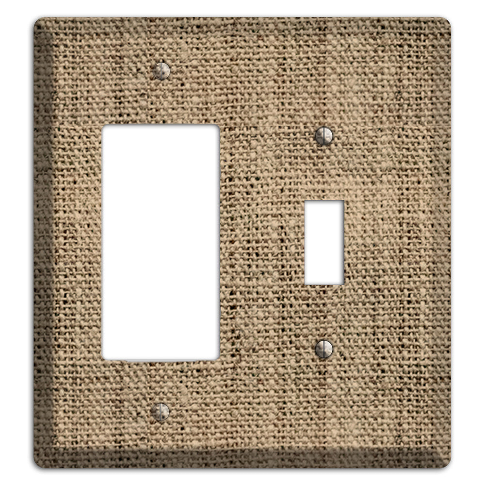 Donkey Brown Burlap Rocker / Toggle Wallplate