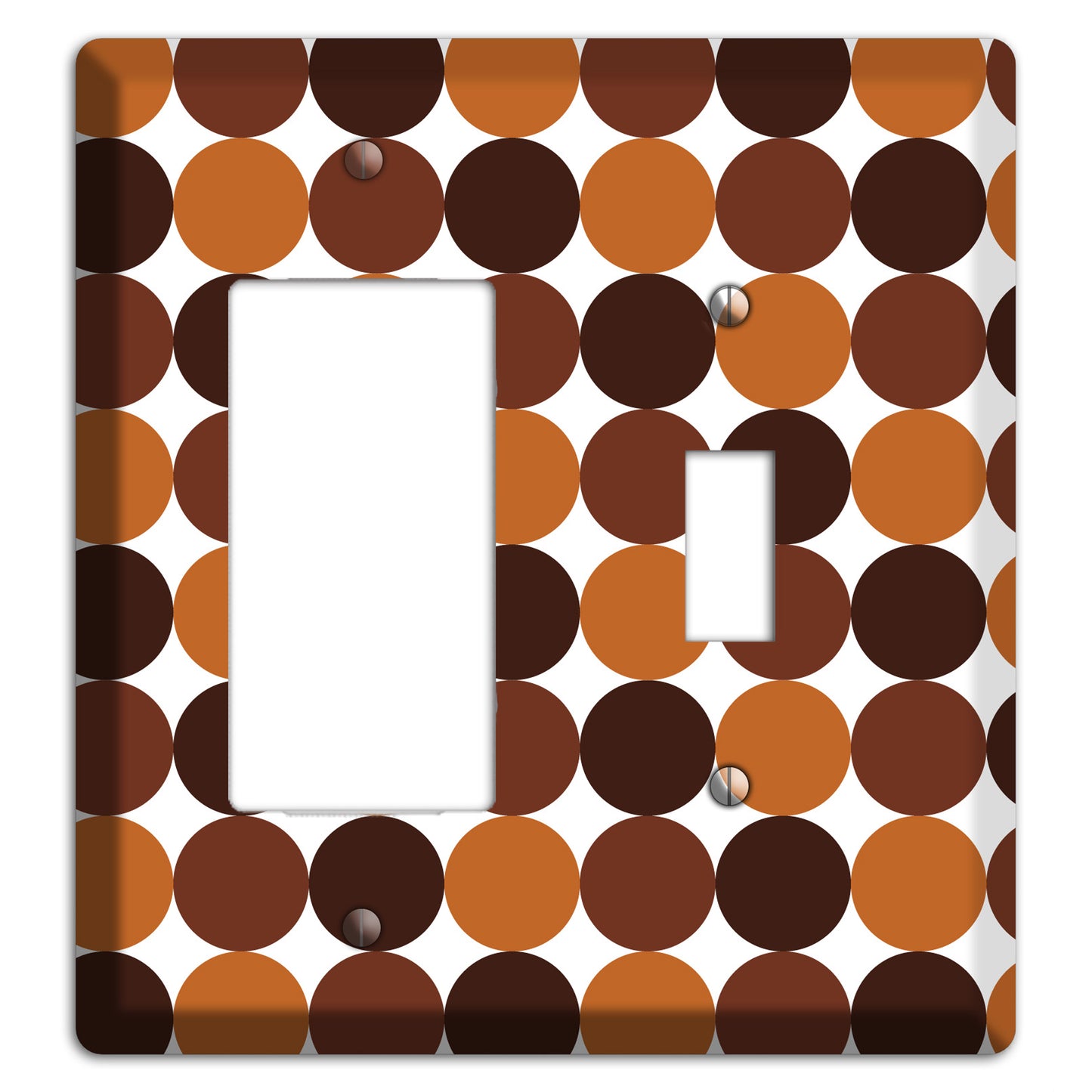 Multi Brown Tiled Dots Rocker / Toggle Wallplate