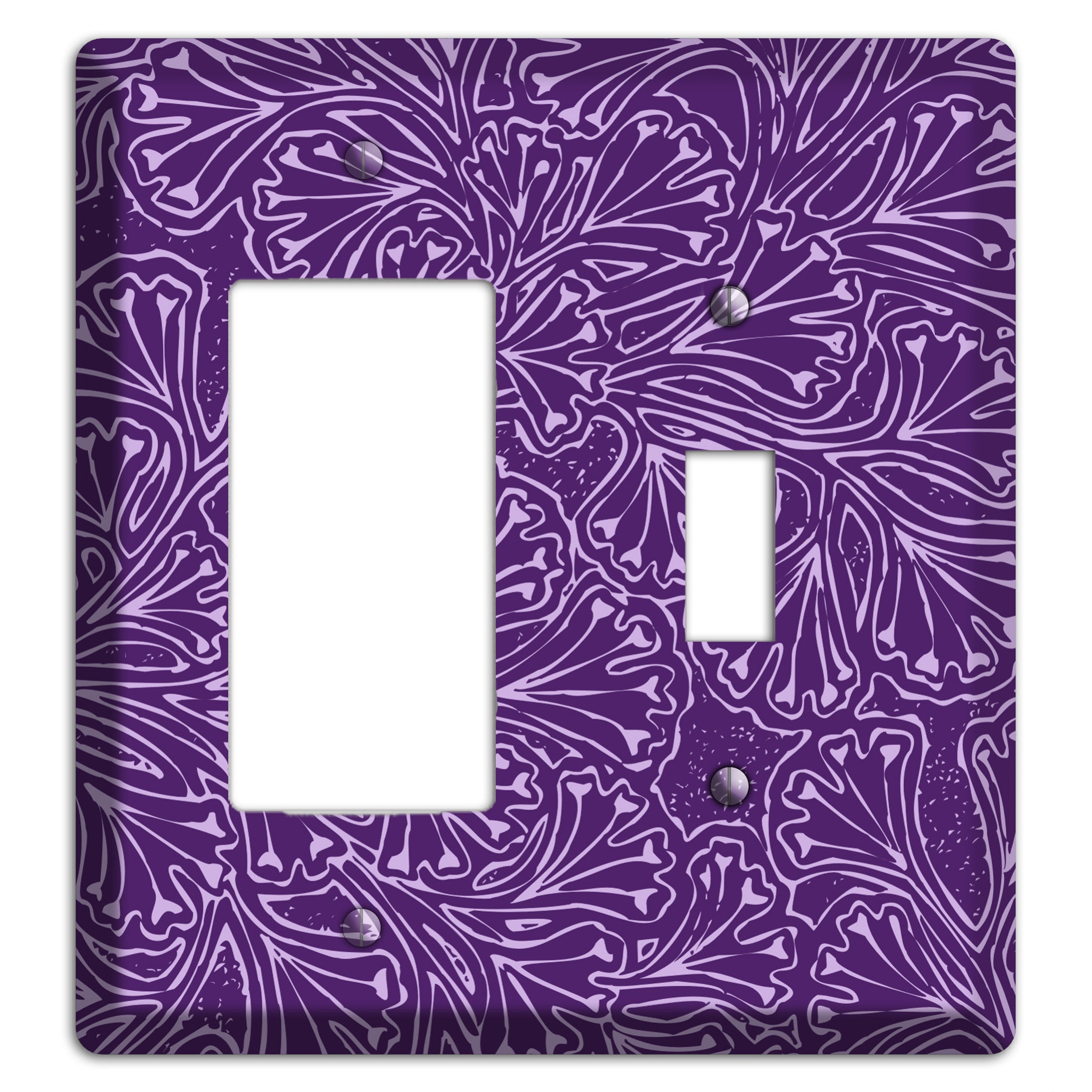 Deco Purple Interlocking Floral Rocker / Toggle Wallplate