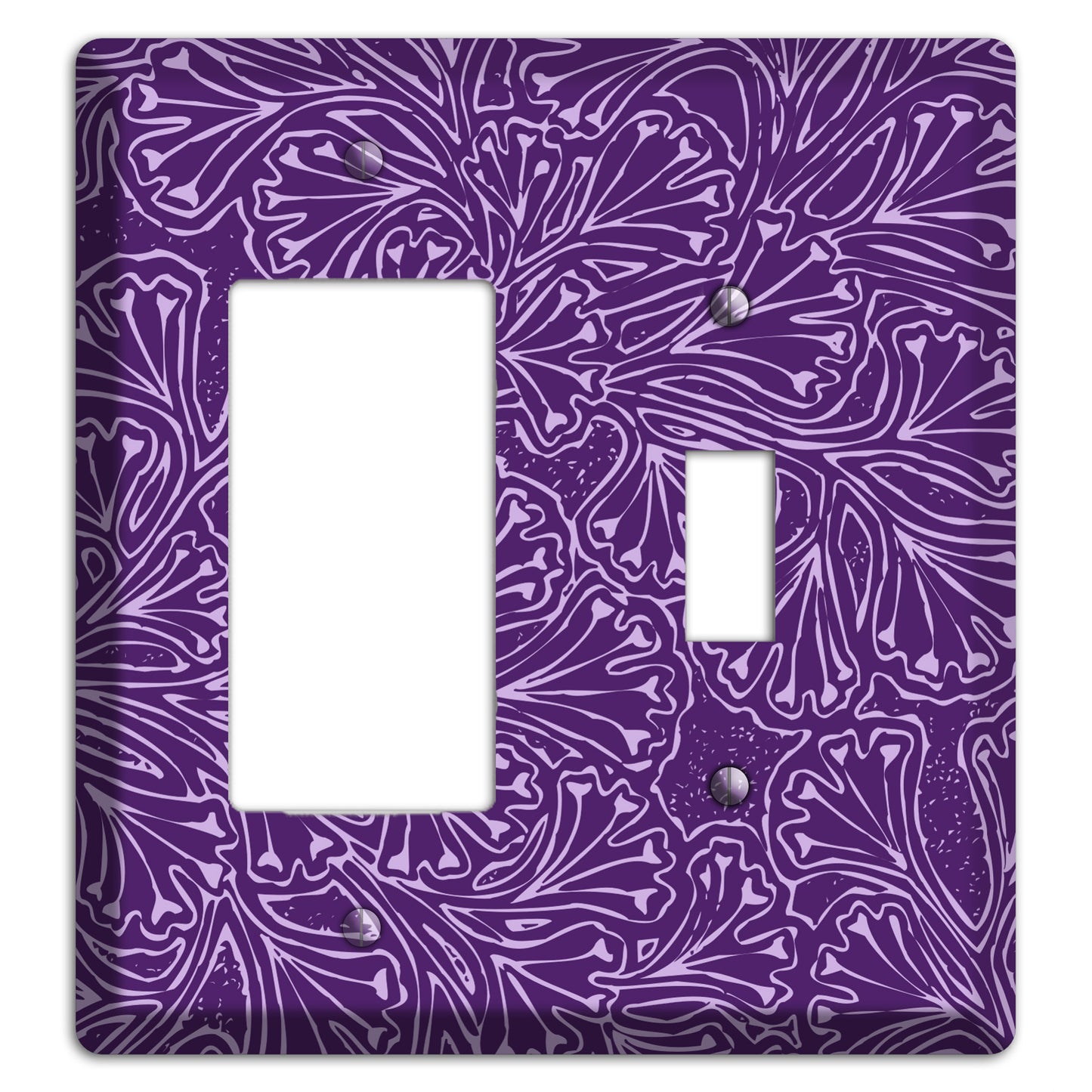 Deco Purple Interlocking Floral Rocker / Toggle Wallplate