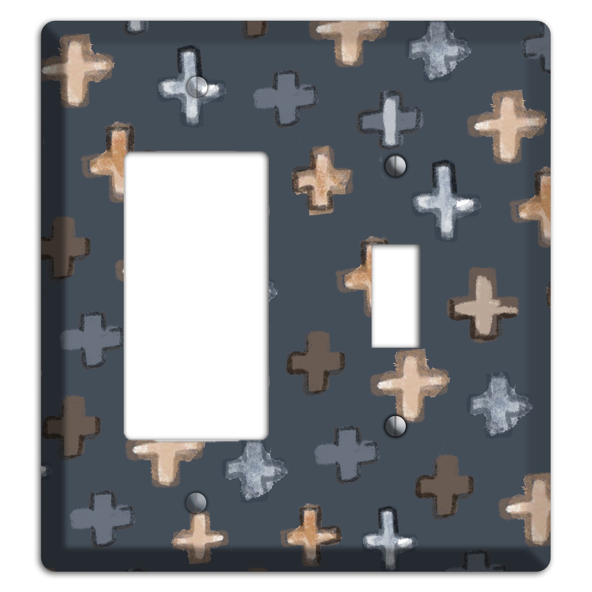 Navy Plus Signs Rocker / Toggle Wallplate