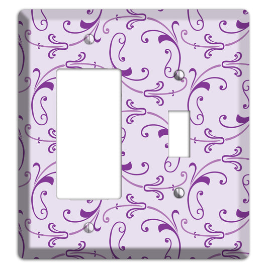 Lilac Victorian Sprig Rocker / Toggle Wallplate